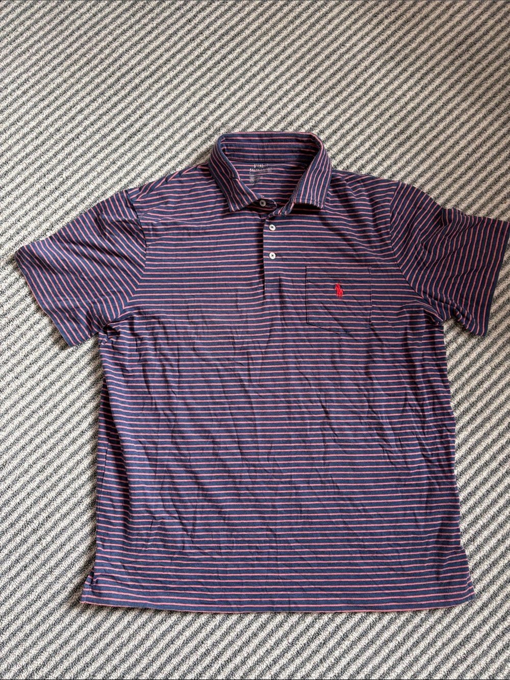 Polo by Ralph Lauren Blue & Pink Thin-Stripe Polo Shirt